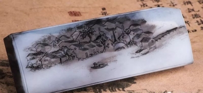 高俊华青花玉江南水乡