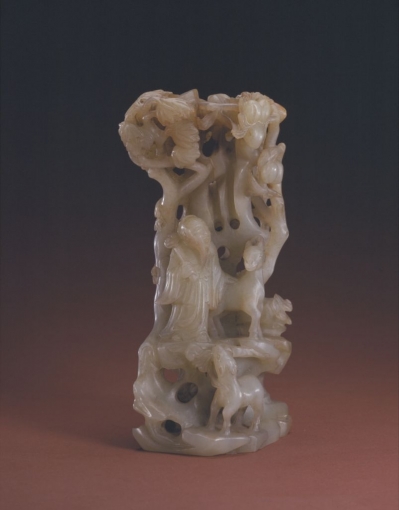 明朝玉器玉寿鹿山子