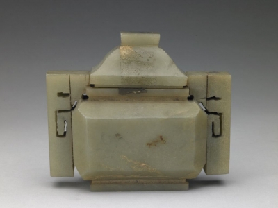 清代玉器青玉盖炉