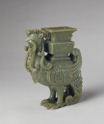 清代玉器青玉天鸡尊