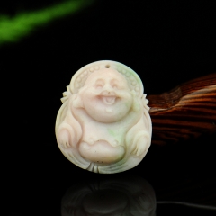 粉红独玉小佛坠
