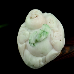 粉红带翠童子闹佛