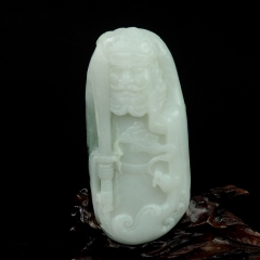 透水独玉把件 钟馗