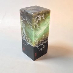 独山玉银粉画印章走马上任