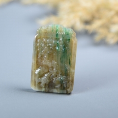 独山玉松柏之寿阳刚之美玉牌