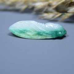 独山玉白天蓝俏色高洁玉蝉一鸣惊人