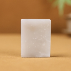 和田玉飘雪花玉牌平安无事方牌