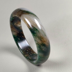 独山玉多彩冰种意境洒金星扁条手镯平安玉镯 58mm