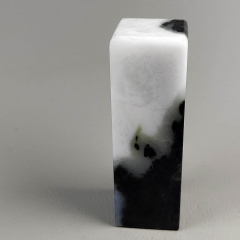 独山玉天然意境青花玉印章方章