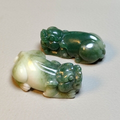 独山玉天蓝绿白招财貔貅