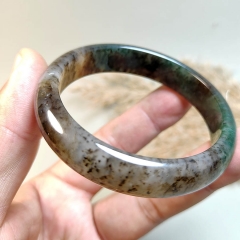 独山玉酱天蓝冰种意境预玉镯平安手镯 57mm