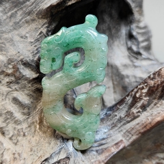 独山玉白天蓝仿古玉龙龙行天下