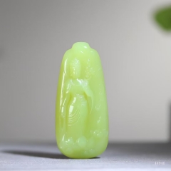 和田玉黄玉鸡油黄玉观音菩萨