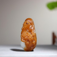 和田玉且末糖白玉红糖白肉瑞兽雄狮祥瑞臻品凝脂生辉事事如意镇宅守业