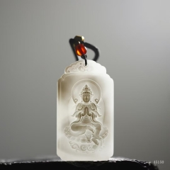 和田玉藏品级羊脂白玉观音