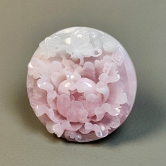独山玉极品花开富贵牡丹花蝶恋花
