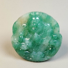 独山玉精品白天蓝玉佛开心笑佛