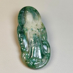 独山玉白天蓝站观音玉菩萨
