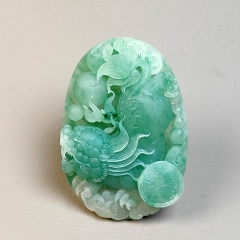 独山玉白天蓝招财貔貅瑞兽
