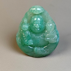 独山玉白天蓝童子闹佛玉佛
