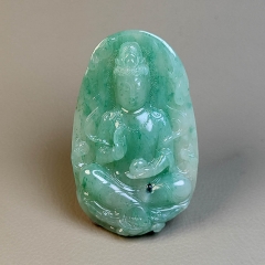 独山玉白天蓝观音菩萨