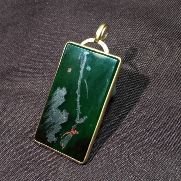 和田玉碧玉墨荷