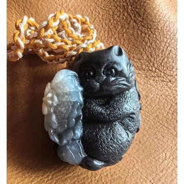 和田玉籽料猫蝶富贵