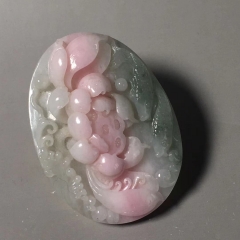 透水青粉红独山玉连年有余